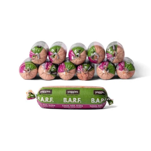 1800 g (12x150 g) Yoggies B.A.R.F. Zalm, paard, kalkoen met probiotica