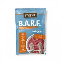 6x250 g Yoggies B.A.R.F. Rund en kalkoen compleet met veenbessen en hennepolie, met probiotica