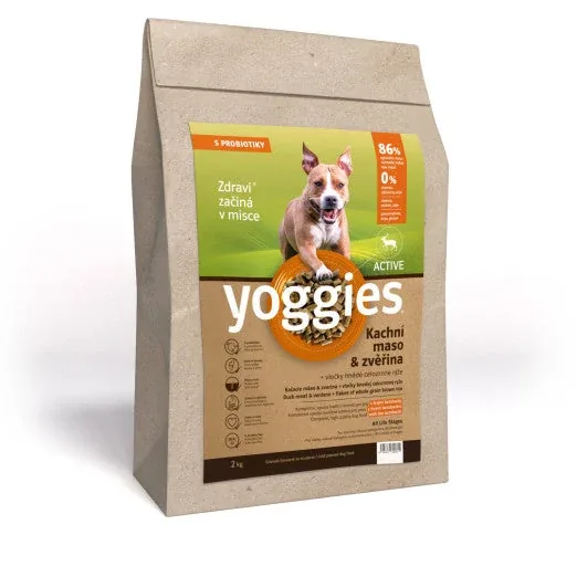Yoggies Active eendenvlees & wild, koudgeperste brokken met probiotica