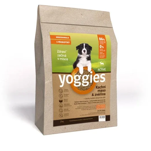 Yoggies Active eendenvlees & wild, koudgeperste MINIbrokken met probiotica