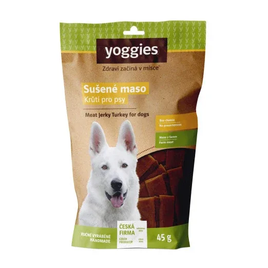 Yoggies gedroogd kalkoenvlees voor honden (reepjes) 45 g