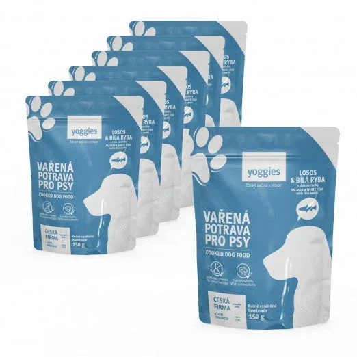 6+1 gratis (7x150 g) Yoggies gekookt hondenvoer – zalm en witvis met chiazaad