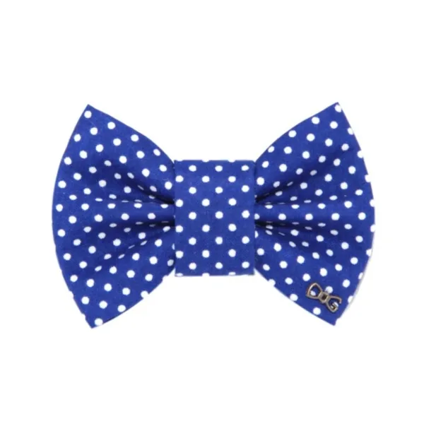 Blauw strikje met stippen voor de hond