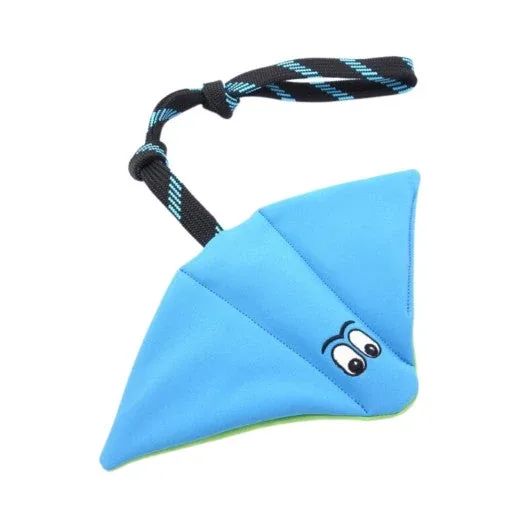 Stevig hondenspeeltje – softshell rog, blauw en groen
