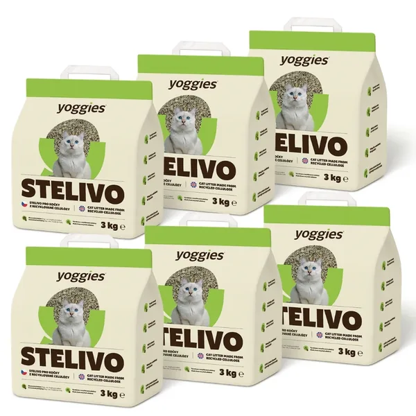 Yoggies ecologische kattenbakvulling 6 x 3 kg