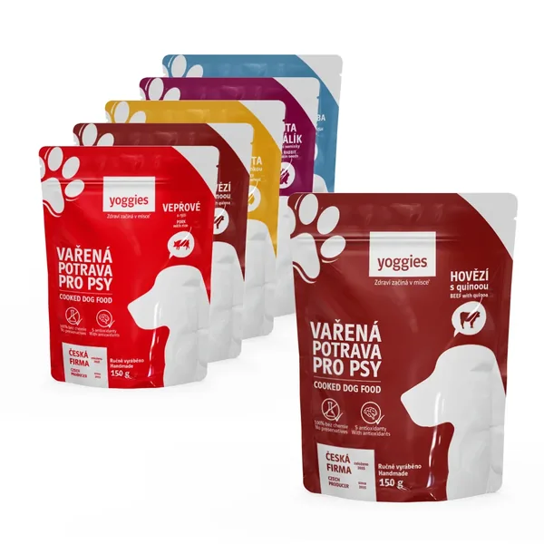Proefmenu 5+1 gratis (6x150 g) Yoggies gekookt hondenvoer