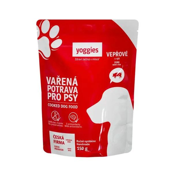 Yoggies gekookt hondenvoer – Varken met rijst