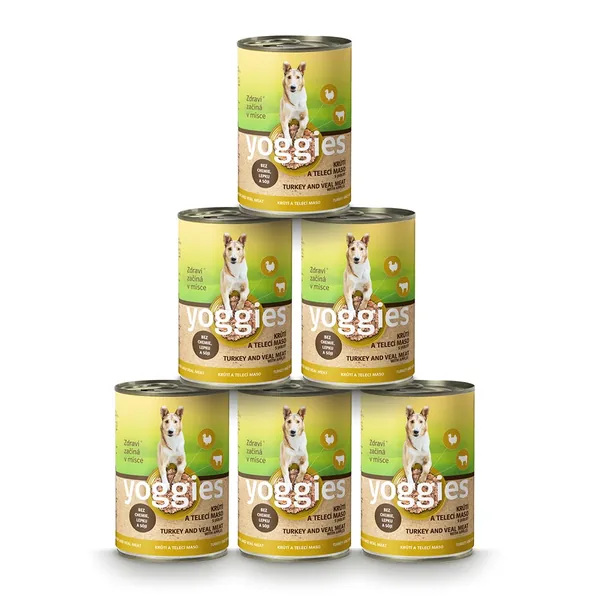 5+1 Yoggies kalkoen- en kalfsvlees blikvoer met appel