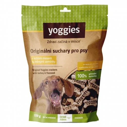 Yoggies glutenvrije koekjes met kalkoenvlees en lijnzaad 150 g