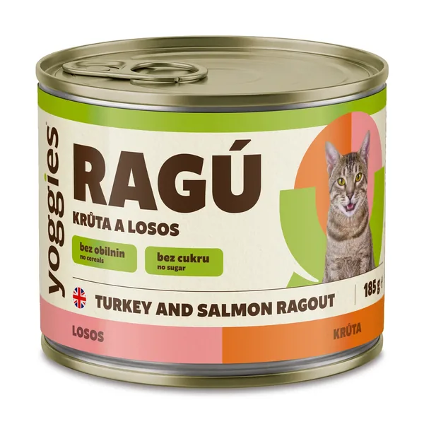 Yoggies RAGÚ voor katten, kalkoen en zalm 185 g